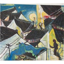 Xu Zhong Fang Abstract Folk Art Painting Signed