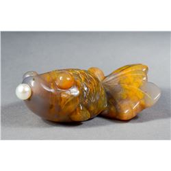 Chinese Carved Jade Carp Snuff Bottle