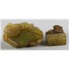 Image 4 : 2 Assorted Chinese Green Hardstone Carved Beasts