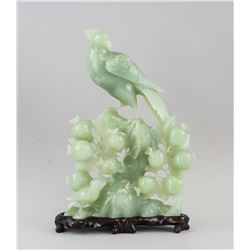 Chinese Serpentine Stone Carved Bird