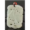 Image 3 : 18th C. Chinese Hetian White Jade Lotus Pendant