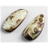 Image 1 : 2 Chinese Russet Skin White Jade Carved Toggles