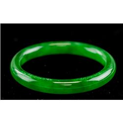 Burma Green Jadeite Carved Bangle