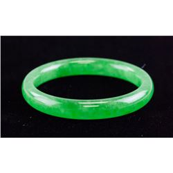 Fine Chinese Green Jadeite Bangle Appraisal COA