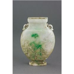 Burma White Jadeite Carved Vase