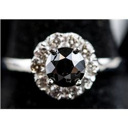 0.85Ct 10K White Gold Black Diamond Ring CRV$4900