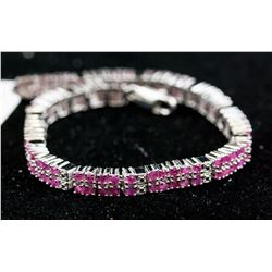 6 Ct Ruby Sterling Silver Bracelet CRV $1900