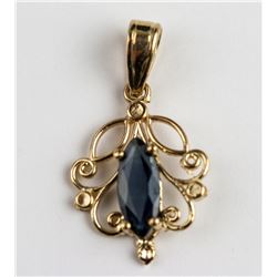 0.6 Ct Sapphire 14K Yellow Gold Pendant RV$500