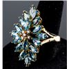 Image 1 : 14K Yellow Gold Ring Set with Mix Cut Blue Topaz