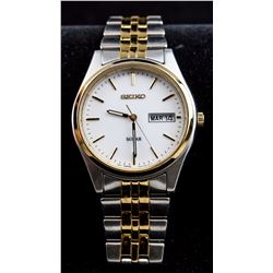 Seiko Solar White Dial Two-Toned Watch RV $239