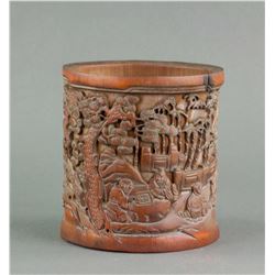 Chinese Bamboo Carved Brush Pot