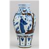 Image 1 : Chinese Blue & Copper Red Porcelain Figure Vase