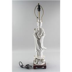 Chinese Dehua White Porcelain Guanyin Lamp