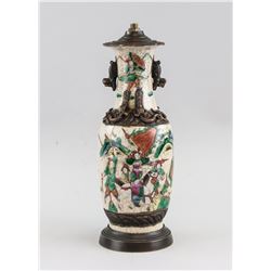 Chinese Ming Style Porcelain Vase Lamp Body Only