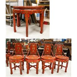 19/20th Century Chinese Red Lacquer Furniture Set