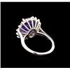 Image 3 : 5.67 ctw Tanzanite and Diamond Ring - 14KT White Gold