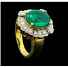 Image 4 : 4.80 ctw Emerald And Diamond Ring - 14KT Yellow Gold With Rhodium Plating