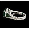 Image 3 : 3.70 ctw Emerald and Diamond Ring - 14KT White Gold