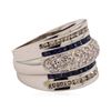 Image 1 : 1.40 ctw Sapphire and Diamond Ring - 14KT White Gold