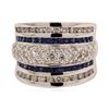 Image 2 : 1.40 ctw Sapphire and Diamond Ring - 14KT White Gold