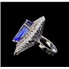 Image 3 : GIA Cert 19.38 ctw Tanzanite and Diamond Ring - 14KT White Gold