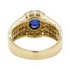 Image 3 : 1 ctw Diamond And Blue Sapphire Ring - 14KT Yellow Gold