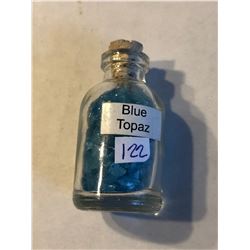 Glass Jar Filled with Blue Topaz Gemstomes Total Weight 25g