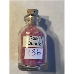 Glass Jar Filled with ROSE QUARTZ Gemstomes Total Weight 25g