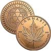 Image 1 : CANNIBIS 1oz Copper 999 Fine Copper Coin MS High Grade