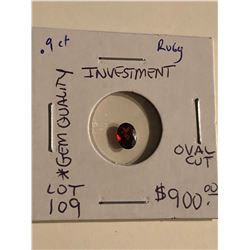 Extremeley Rare .90 Carat BURMA RUBY Investment *GEM QUALITYTrilliant Cut