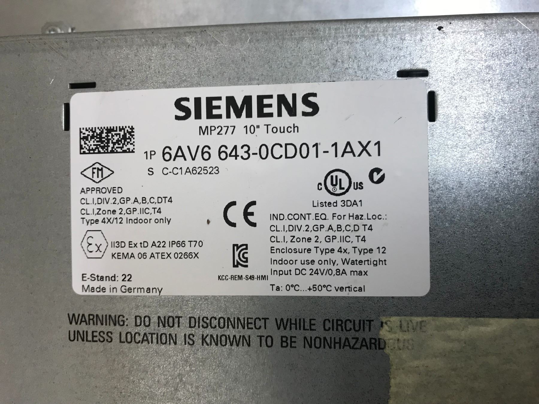 Siemens 6Av6 643-0Cd01-1Ax1 Hmi at Best Price in Bhavnagar | Lohiya Siemens 6Av6 643-0Cd01-1Ax1 Hmi at Best Price in Bhavnagar | Lohiya