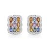 Image 1 : 14KT White Gold 10.01ctw Multi Color Sapphire and Diamond Earrings