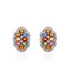 Image 1 : 14KT White Gold 8.92ctw Multi Color Sapphire and Diamond Earrings