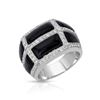 Image 1 : 18KT White Gold 4.41ctw Onyx and Diamond Ring