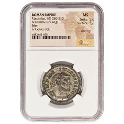 Ancient Roman Empire 286-310 AD Maximian Nummus Coin NGC MS