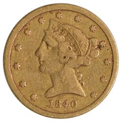 1840 $5 Half Eagle Liberty Head Gold Coin