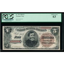 1890 $5 Treasury Note PCGS 63