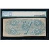 Image 2 : 1863 $5 Confederate States of America Note PMG 53