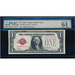 1928 $1 Legal Tender Note PMG 64