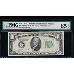 1934C $10 Atlanta Federal Reserve Note PMG 65EPQ