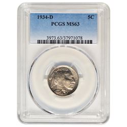 1934-D Buffalo Nickel PCGS MS63