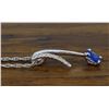 Image 3 : 14KT White Gold Tanzanite and Diamond Pendant with Chain