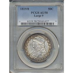 1819/8 Capped Bust Half Dollar Coin PCGS AU58