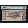 Image 1 : 1864 $10 Confederate States of America Note PMG 55EPQ