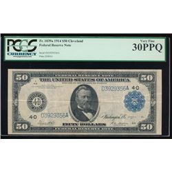 1914 $50 Cleveland Federal Reserve Note PCGS 30PPQ