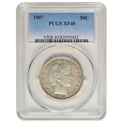 1907 Barber Half Dollar Coin PCGS XF40