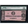 Image 1 : 1862 $2 Confederate States of America Note PMG 58