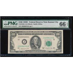 1950C $100 Kansas City Federal Reserve Note PMG 66EPQ