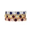 Image 1 : 14KT Tri Color Gold 2.51ctw Ruby, Blue Sapphire and Diamond Ring