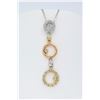 Image 1 : 14KT Tri Color Gold 0.25ctw Diamond Pendant with Chain